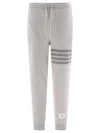 Thom Browne Grey Jersey Joggers With 4bar Detail In Gray