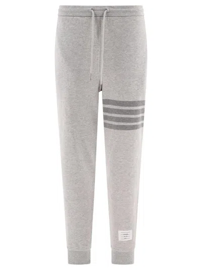 Thom Browne Grey Jersey Joggers With 4bar Detail In Gray