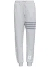 Thom Browne Grey Jersey Joggers With 4bar Detail In Grey