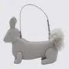 Thom Browne Grey Leather Rabbit Top Handle Bag In Gray