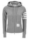 Thom Browne 4-bar Hoodie With Zipper And In Grey