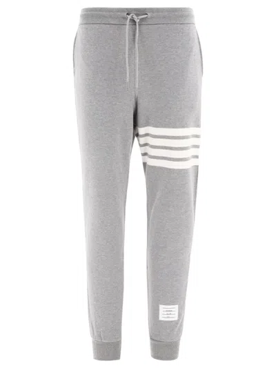 THOM BROWNE THOM BROWNE GREY LOOPBACK COTTON SWEATPANTS