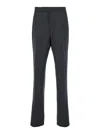 Thom Browne Grey Pinstripe Pants With Concealed Closure In Wool Man