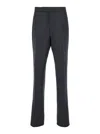 Thom Browne Grey Pinstripe Pants With Concealed Closure In Wool Man In Grey