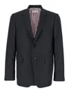 Thom Browne Grey Pinstripe Single-breasted Jacket In Wool Man In Blue
