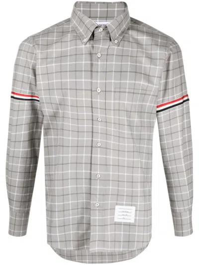 THOM BROWNE GREY PLAID SHIRT