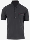 Thom Browne Collar Polo Shirt With Patch Pocket In Black