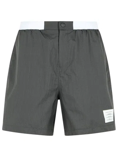 THOM BROWNE THOM BROWNE GREY POLYAMIDE BERMUDA SHORTS