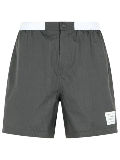 THOM BROWNE THOM BROWNE GREY POLYAMIDE BERMUDA SHORTS