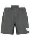 Thom Browne Bermuda Shorts With Button Detail And Elastic Waistband In Gray