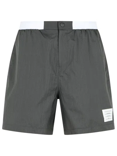 THOM BROWNE THOM BROWNE GREY POLYAMIDE BERMUDA SHORTS