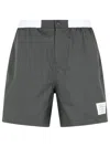 Thom Browne Bermuda Shorts With Button Detail And Elastic Waistband In Gray