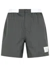 Thom Browne Bermuda Shorts With Button Detail And Elastic Waistband In Gray