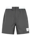 Thom Browne Bermuda Shorts With Button Detail And Elastic Waistband In Gray