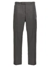 Thom Browne Wool Trousers With Back Pockets And Belt Loops In Grey