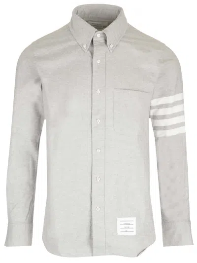 Thom Browne Grey Shirt With Plate In Medium Grey