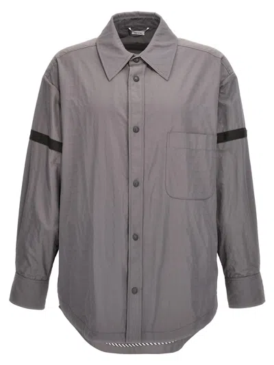 THOM BROWNE GREY SNAP FRONT OVERSHIRT