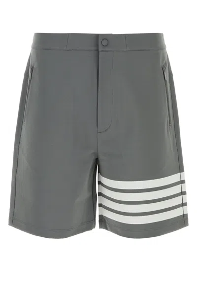 Thom Browne Grey Stretch Jersey Bermuda Shorts In Multi
