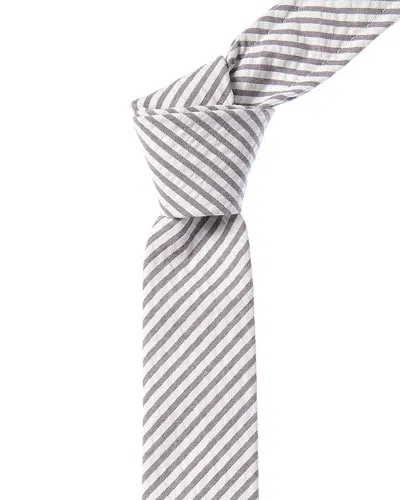 Thom Browne Grey Stripe Tie In Gray