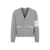 Thom Browne 4-bar Stripe Mini Cardigan In Grey