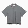 THOM BROWNE THOM BROWNE GREY STRIPED SHORT-SLEEVED SHIRT MEN