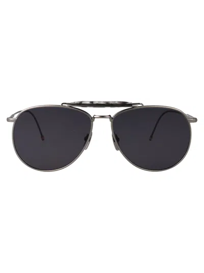 THOM BROWNE THOM BROWNE GREY TITANIUM SUNGLASSES