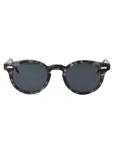 Thom Browne Grey Tortoise Acetate Sunglasses In Burgundy