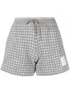 Thom Browne Cotton Tweed Drawstring Shorts In Grey