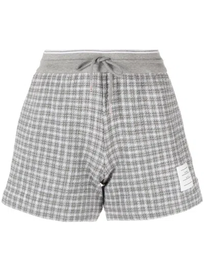 THOM BROWNE GREY TWEED TRACK SHORTS