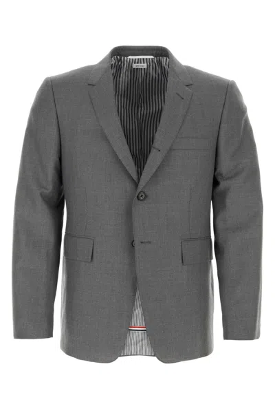 Thom Browne Man Grey Twill Blazer In Gray