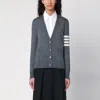 Thom Browne Wool Relaxed 4-bar Cardigan In Grey