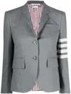 Thom Browne 4-bar Stripes Single-breasted Wool Blazer In Grey