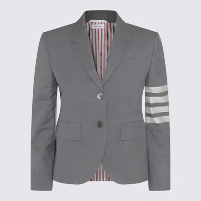 THOM BROWNE THOM BROWNE GREY WOOL BLAZER