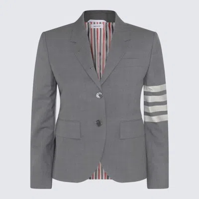 THOM BROWNE THOM BROWNE GREY WOOL BLAZER