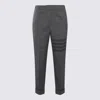 THOM BROWNE GREY WOOL BLEND TROUSERS