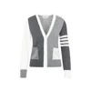 THOM BROWNE GREY WOOL CARDIGAN FOR WOMEN | FW23 COLLECTION