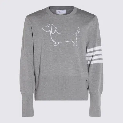 THOM BROWNE THOM BROWNE GREY WOOL KNITWEAR