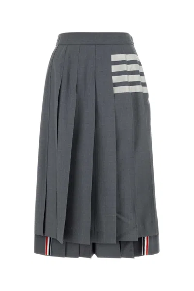 Thom Browne Grey Wool Skirt In Gray