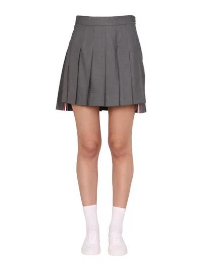 Thom Browne Grey Wool Skirt In Gray