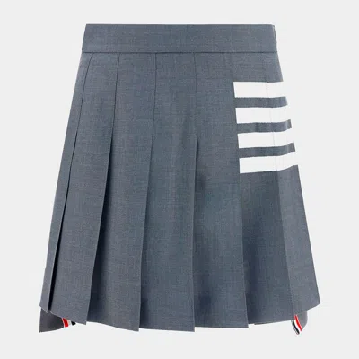 THOM BROWNE THOM BROWNE GREY WOOL SKIRT