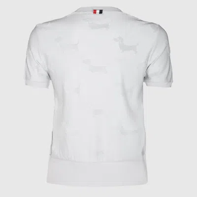 Thom Browne Grey Wool T-shirt In Pale Grey