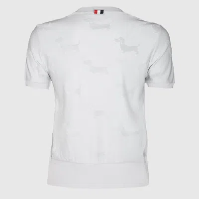Thom Browne Hector Jacquard-terry T-shirt In White
