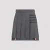 Thom Browne Thigh Length Dropped Back Pleated Skirt In Grey