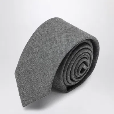 THOM BROWNE GREY WOOL TIE