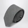 Thom Browne Patterned Wool Tie In Gray