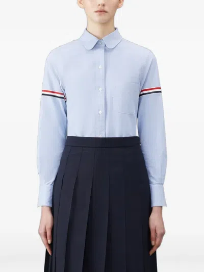 Thom Browne Grosgrain-arm Oxford Shirt In Blue