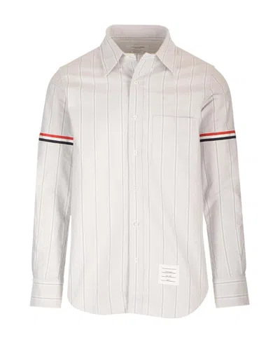 THOM BROWNE THOM BROWNE RWB STRIPED LONG-SLEEVED SHIRT