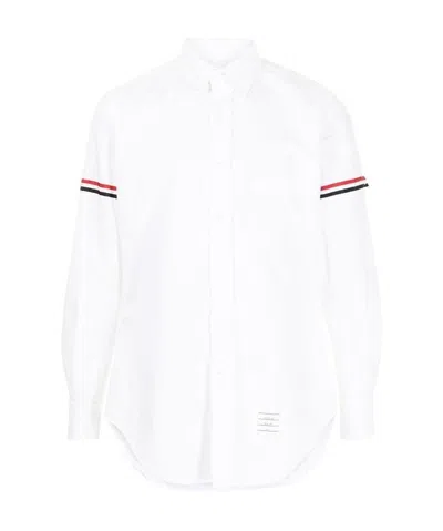 THOM BROWNE THOM BROWNE STRIPE DETAILED LONG-SLEEVED SHIRT