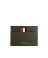 Thom Browne Logo Printed Credit Card Holder In Green
