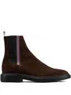 Thom Browne Grosgrain Loop Tab Chelsea Boots In Brown